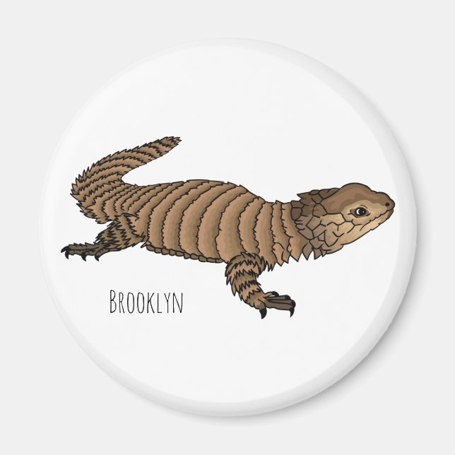 Armadillo girdled lizard cartoon illustration magnet (Front)