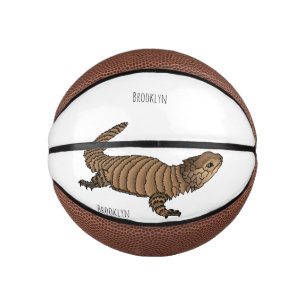 Armadillo girdled lizard cartoon illustration mini basketball