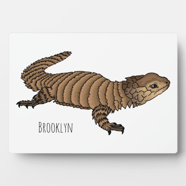 Armadillo girdled lizard cartoon illustration  plaque (Front)