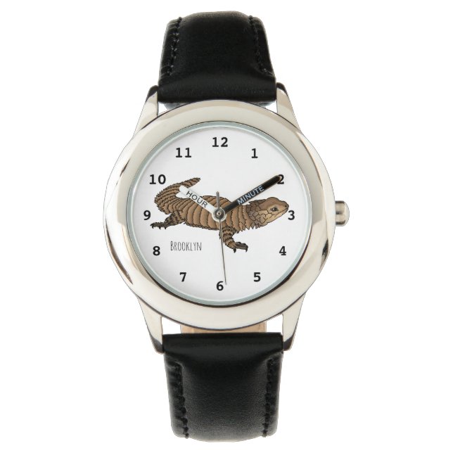 Armadillo girdled lizard cartoon illustration  watch (Front)