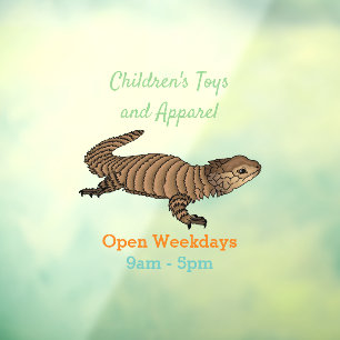 Armadillo girdled lizard cartoon illustration window cling