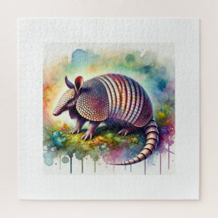 Armadillo in Watercolor 070724AREF102 - Watercolor Jigsaw Puzzle