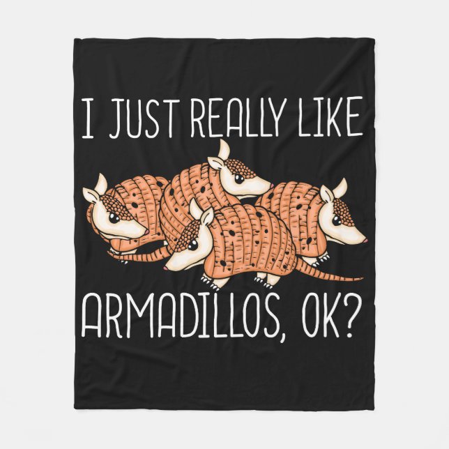 Armadillo Lover Wildlife Animal Gift Armadillo Fleece Blanket (Front)