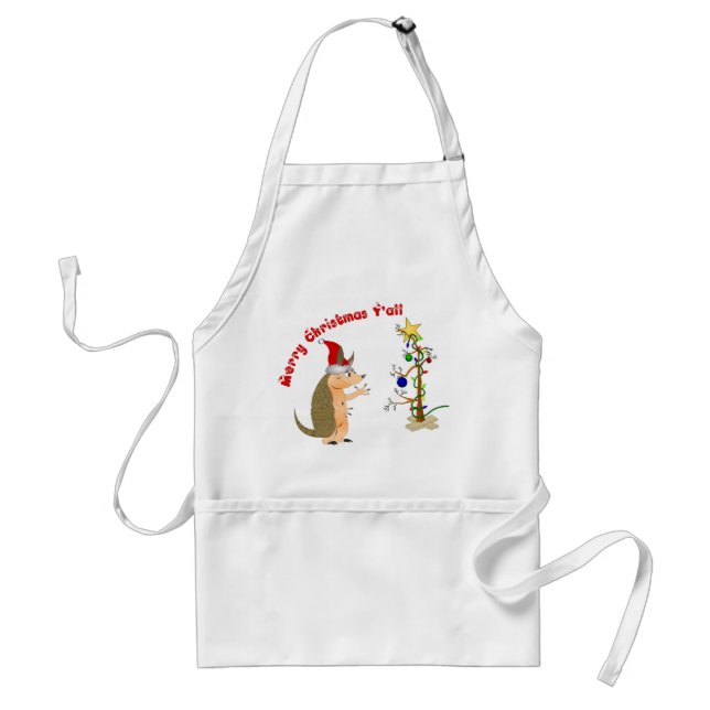 Armadillo Merry Christmas Apron (Front)