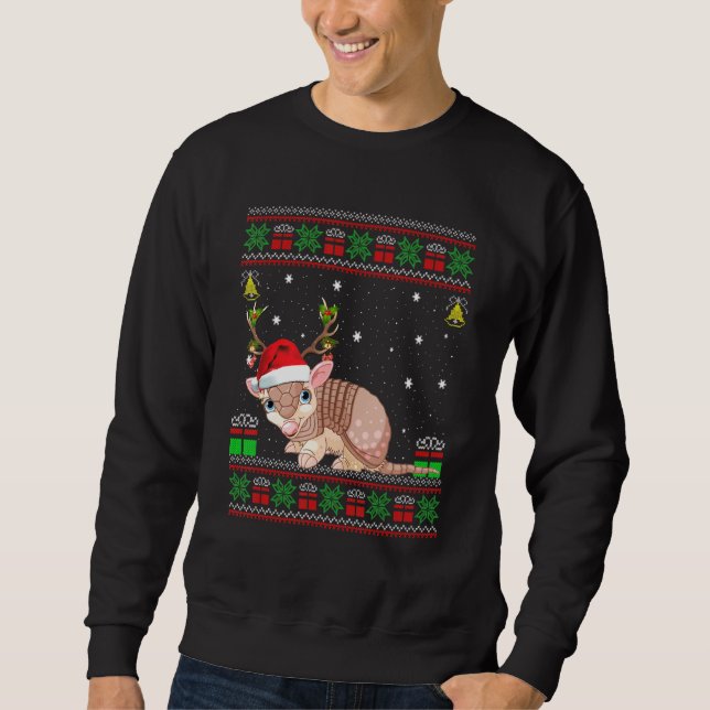 Armadillo  Santa Hat Matching Ugly Armadillo Chris Sweatshirt (Front)