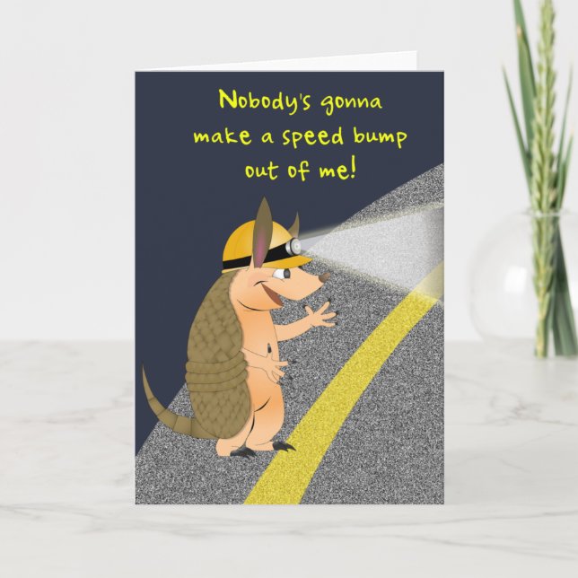 Armadillo Speed Bump Greeting Card (Front)