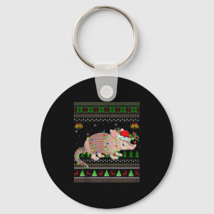 Armadillo Ugly Christmas Sweaters Holiday Santa Cu Keychain