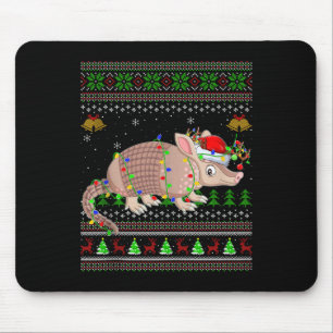 Armadillo Ugly Christmas Sweaters Holiday Santa Cu Mouse Pad