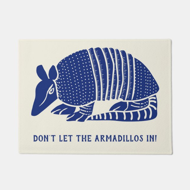 Armadillo Welcome Mat Customized Personalized (Front)