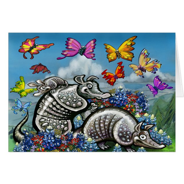 Armadillos Bluebonnets Butterflies Wildflowers (Front Horizontal)