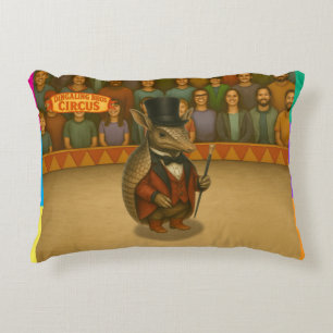 Armand, armadillo ringmaster accent pillow