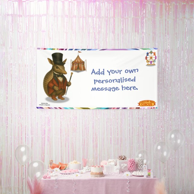 Armand, armadillo ringmaster banner (Party)
