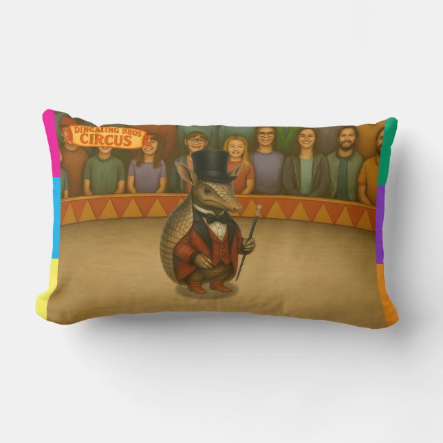Armand, armadillo ringmaster lumbar pillow (Front)