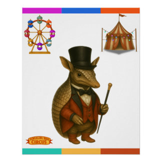 Armand, armadillo ringmaster poster
