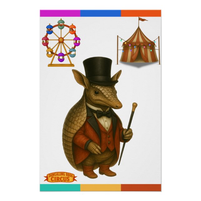 Armand, armadillo ringmaster poster (Front)