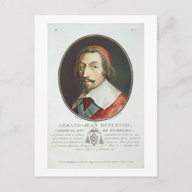 Armand Jean Duplessis, Cardinal, Duc de Richelieu Postcard (Front)