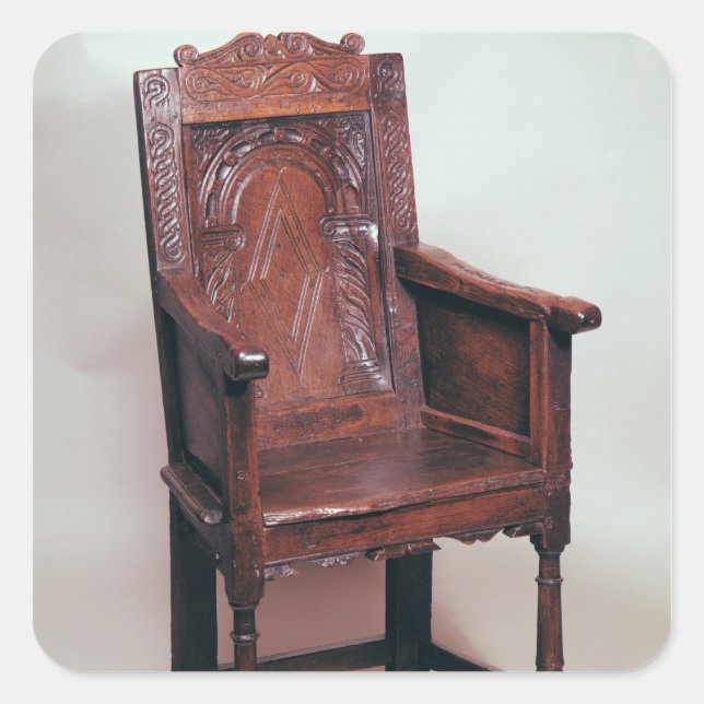 Armchair with arcaded back and boxed sides square sticker (Front)