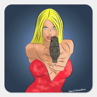 armed and dangerous square sticker