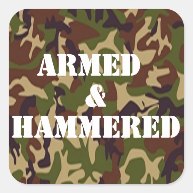 Armed and Hammered Square Sticker (Front)