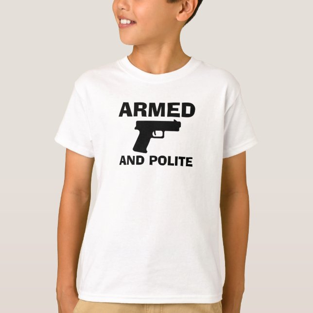 ARMED AND POLITE Boy's Basic T-Shirt (Front)