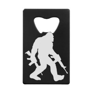 Armed Bigfoot Sasquatch 2nd Amendment 2A # Credit Card Bottle Opener