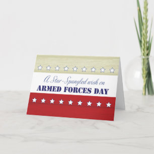 Armed Forced Day Star Spangled Wish Card