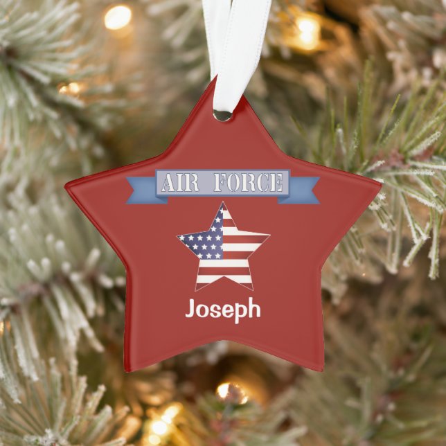 Armed Forces Air Force Flag Personalized Ornament (Tree)