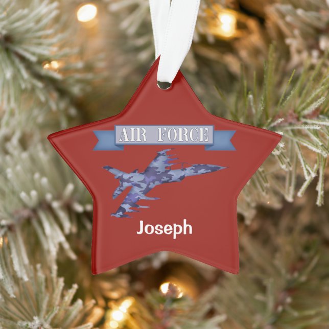 Armed Forces Air Force Jet Personalized Ornament (Tree)