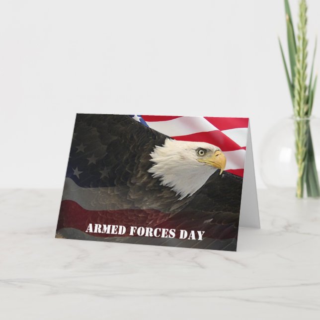Armed Forces Day Eagle and Flag Card (Front)