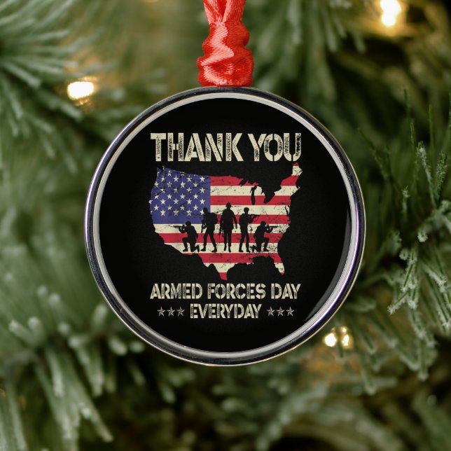 Armed Forces Day Metal Ornament (Tree)