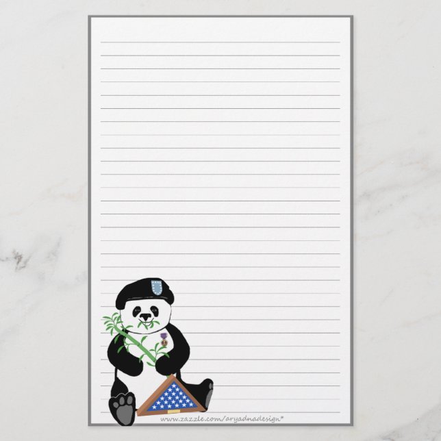 Armed Forces Day Panda Stationery (Front)