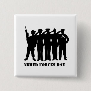 Armed Forces Day   Silhouettes Button