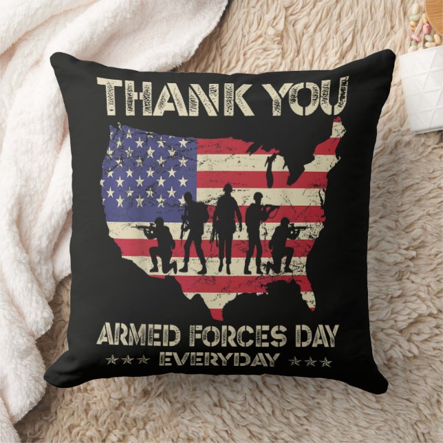 Armed Forces Day Throw Pillow (Blanket)