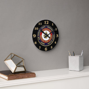 ARMED FORCES FREE MASONS ROUND CLOCK