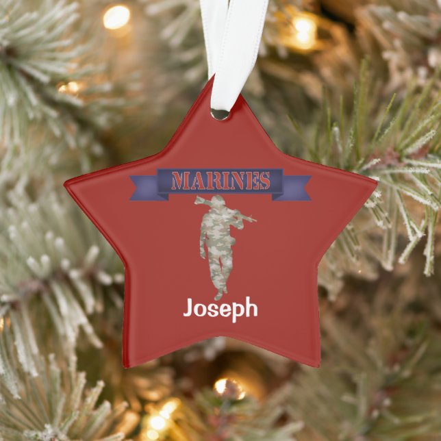Armed Forces Marines Soldier Personalized Ornament (Tree)