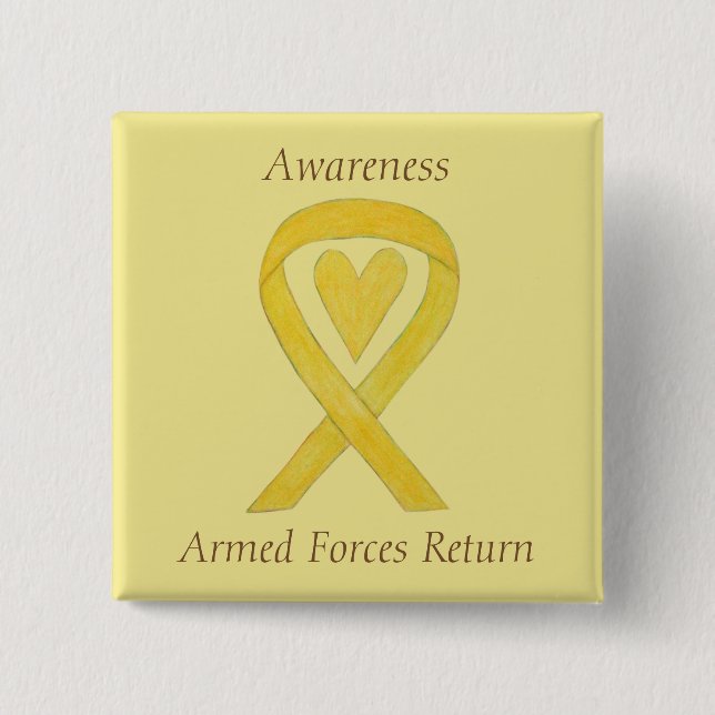 Armed Forces Return Awareness Ribbon Custom Pin (Front)