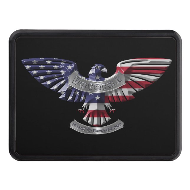 Armed Forces Veteran Eagle  Trailer Hitch Cover (Front)