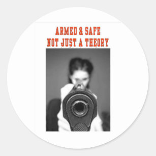 ARMED & SAFE CLASSIC ROUND STICKER