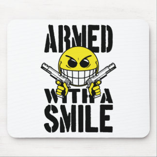 Armed with a smile mouse pad