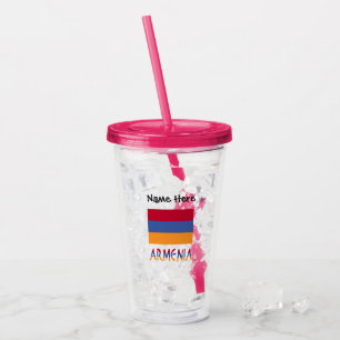 Armenia and Armenian Flag Personalized Acrylic Tumbler