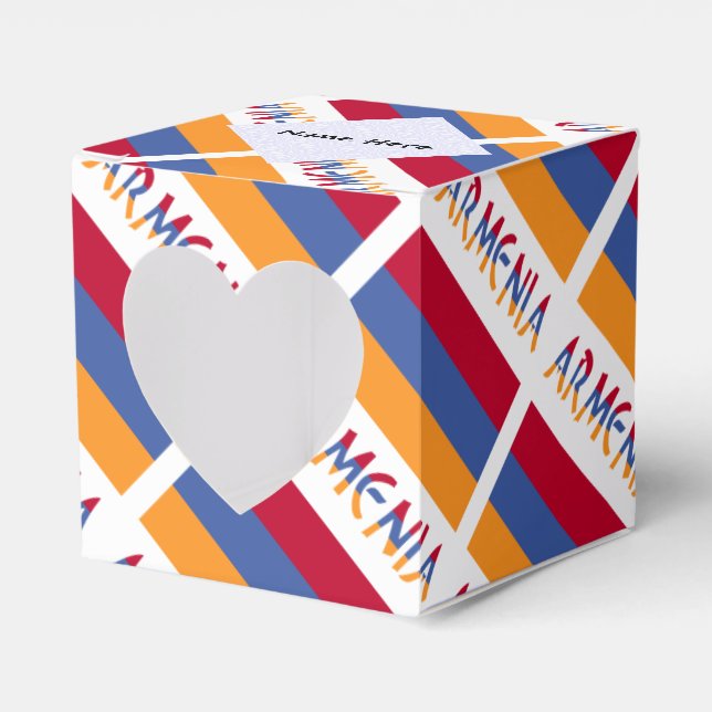 Armenia and Armenian Flag Tiled Personalized  Favor Box (Front Side)