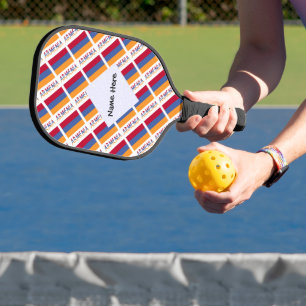 Armenia and Armenian Flag Tiled with Your Name Pickleball Paddle