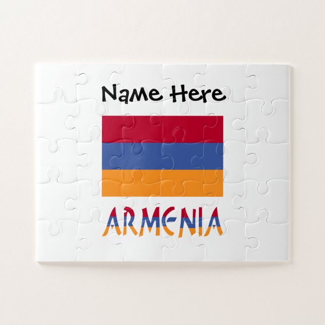 Armenia Armenian Flag Black Personalization  Jigsaw Puzzle (Horizontal)