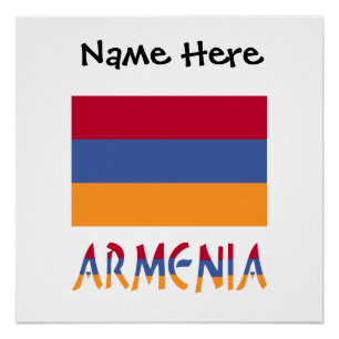 Armenia Armenian Flag Black Personalization  Poster