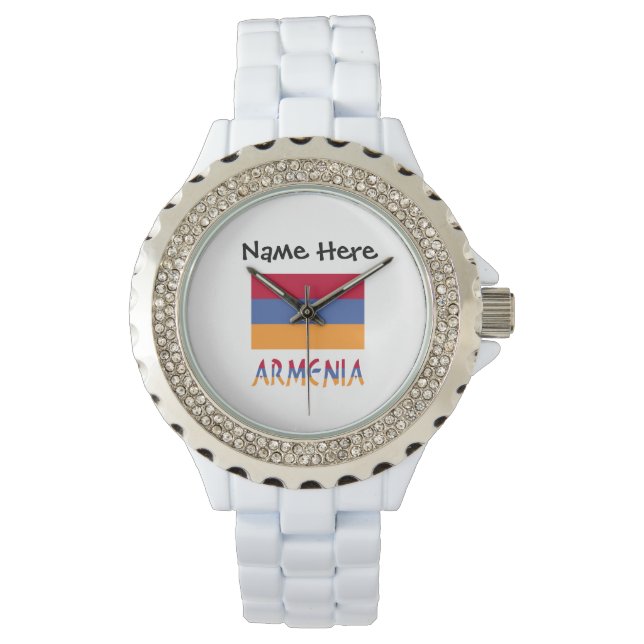 Armenia Armenian Flag Black Personalization  Watch (Front)
