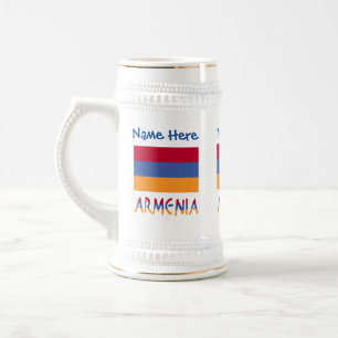Armenia Armenian Flag Blue Personalization Beer Stein