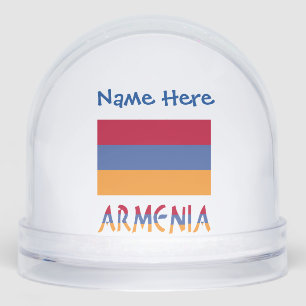 Armenia Armenian Flag Blue Personalized  Snowglobe