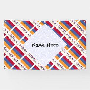Armenia Armenian Flag Tiled Black Personalization  Banner