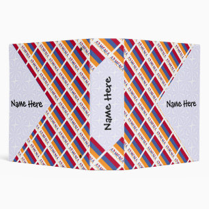 Armenia Armenian Flag Tiled Black Personalization Binder