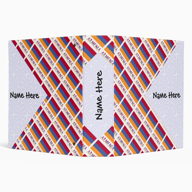 Armenia Armenian Flag Tiled Black Personalization  Binder (Background)